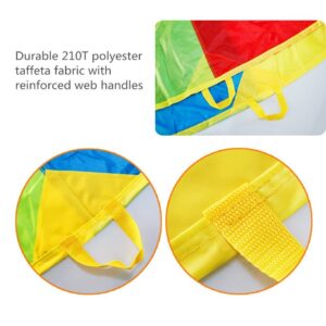 Sonyabecca Parachute, Play Parachute 16ft with 12 Handles for Kids Cooperation Group Play