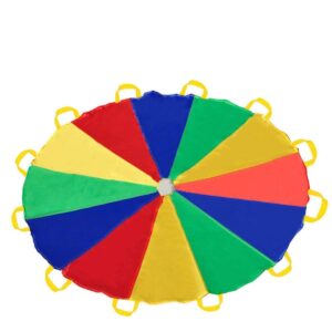 Sonyabecca Parachute 10 Feet for Kids with 12 Handles Play Parachute for 8 12 Kids Tent Cooperative Games Birthday Gift