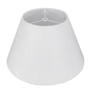 alucset medium lamp shade, barrel fabric lampshade for table lamp and floor light, 7x13x7.8 inch,natural linen hand crafted, spider (white)