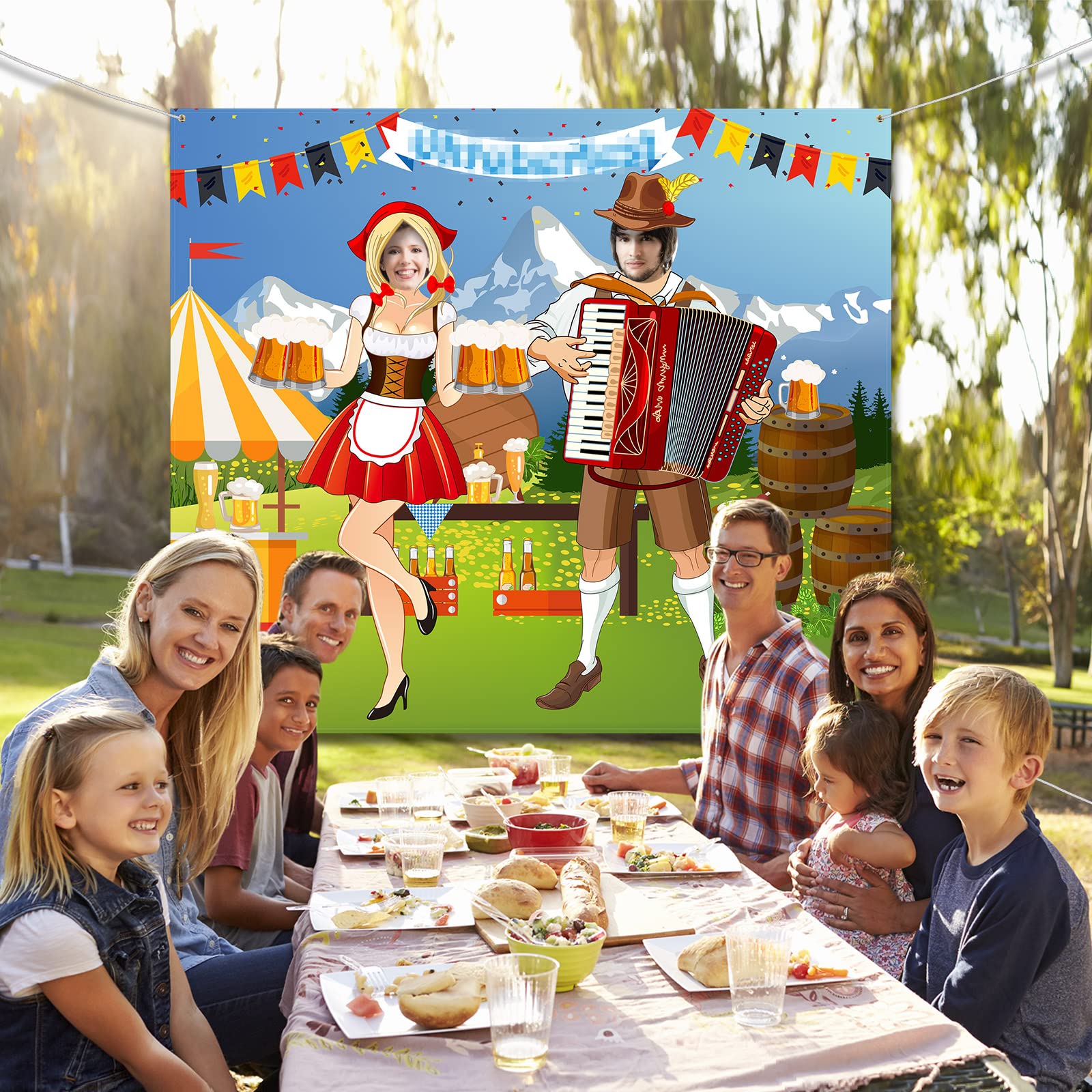 Oktoberfest Party Decorations Oktoberfest Photo Door Banner Backdrop Props, Large Fabric Photo Door Banner for Oktoberfest Party Decorations, Funny Oktoberfest Game Supplies, 5 x 4.3 ft