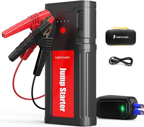 DBPOWER Jump Starter 2750A Peak 76.96Wh Portable Car Jump Starter (Up to 10L Gas/8L Diesel Engine) 12V Auto Battery Booster Pack with Smart Clamp Cables, Quick Charger, LED Light Jump Box