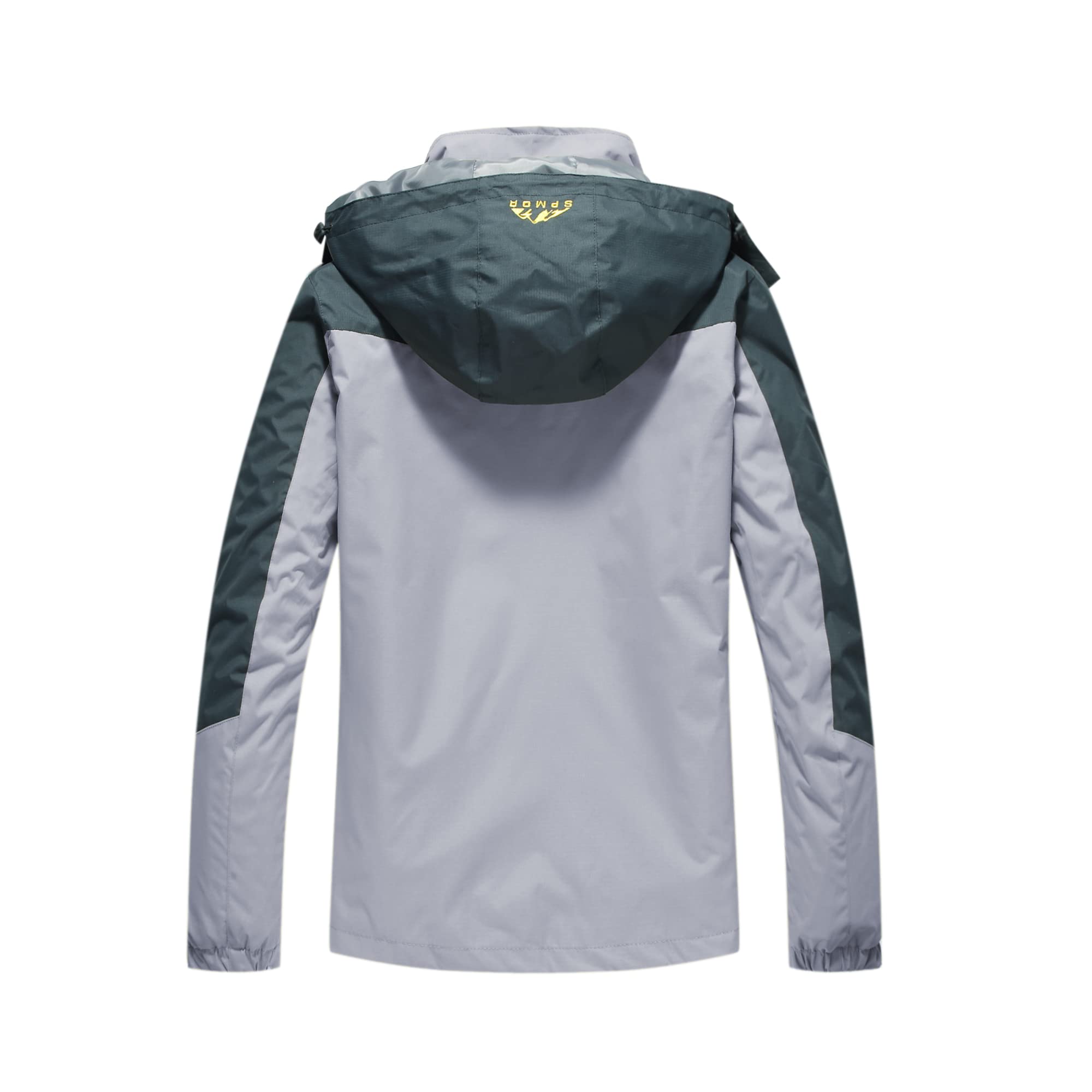Spmor Women's Waterproof Rain Jacket Cycling Windproof Breathable Hooded Windbreaker Grey Small