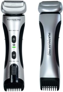 mangroomer - platinum pro new body groomer, ball groomer and body trimmer with lithium max battery, bonus extra foil and storage case!