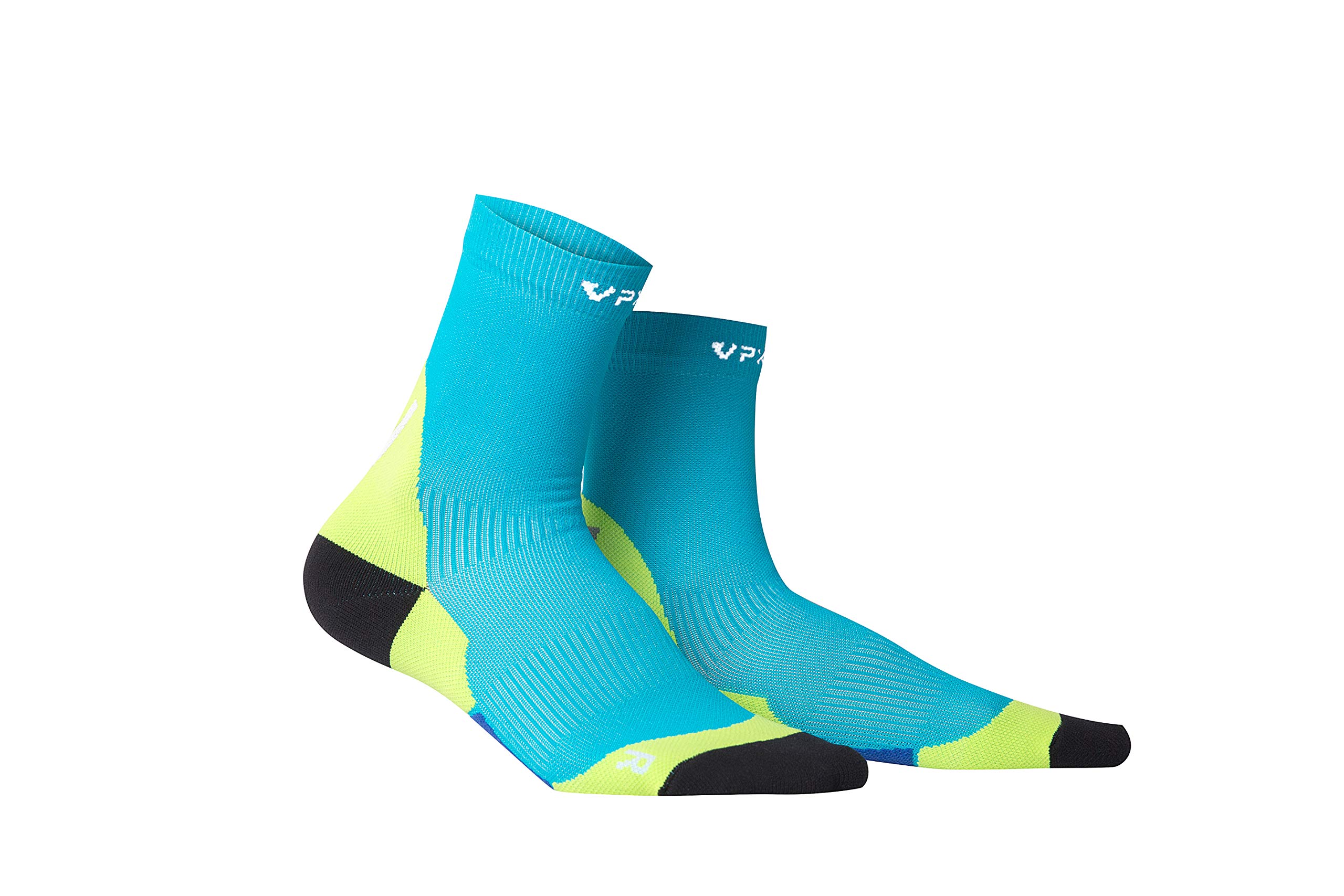 VPX4U Compression Cycling Socks For Men and Women - Performance Bike, Running & Mountain Bike Socks - Medias para Bicicletas-20-30 mmHg, Mid-Cut (Carolina Blue, Large-4)