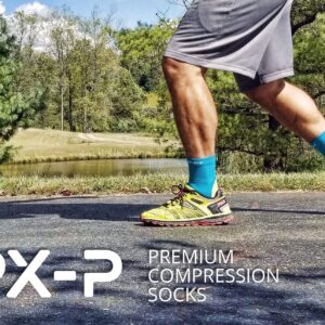 VPX4U Compression Cycling Socks For Men and Women - Performance Bike, Running & Mountain Bike Socks - Medias para Bicicletas-20-30 mmHg, Mid-Cut (Carolina Blue, Large-4)