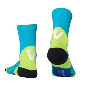 VPX4U Compression Cycling Socks For Men and Women - Performance Bike, Running & Mountain Bike Socks - Medias para Bicicletas-20-30 mmHg, Mid-Cut (Carolina Blue, Large-4)