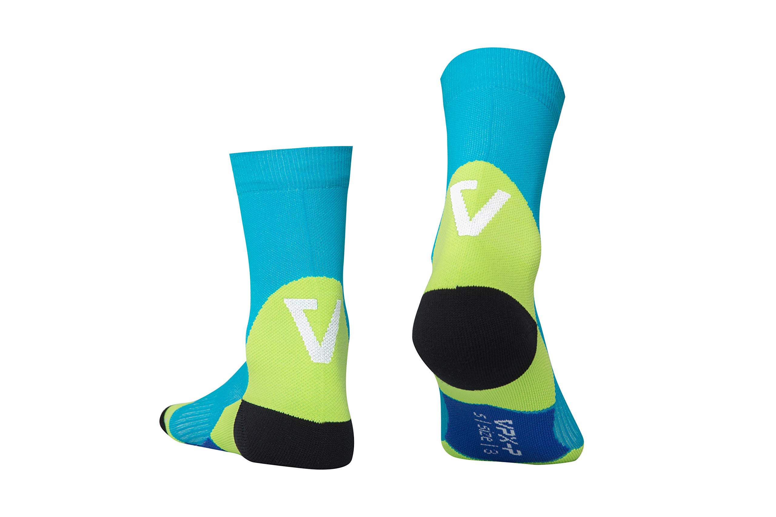 VPX4U Compression Cycling Socks For Men and Women - Performance Bike, Running & Mountain Bike Socks - Medias para Bicicletas-20-30 mmHg, Mid-Cut (Carolina Blue, Large-4)