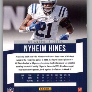 2019 Panini Prestige #48 Nyheim Hines Indianapolis Colts Football Card