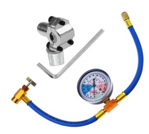 bpv31 piercing valve for bullet with r134a refrigerant charging hose,refrigerant can tap with gauge, r134a can to r-12/r-22 port