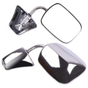 roadfar side view mirrors left and right side mirrors fit fit for 1973-91 for chevy/for chevy for gmc jimmy suburban c10 20 30 k1500 2500 3500 c15 25 35 manual folding non-heated chrome gm1321227