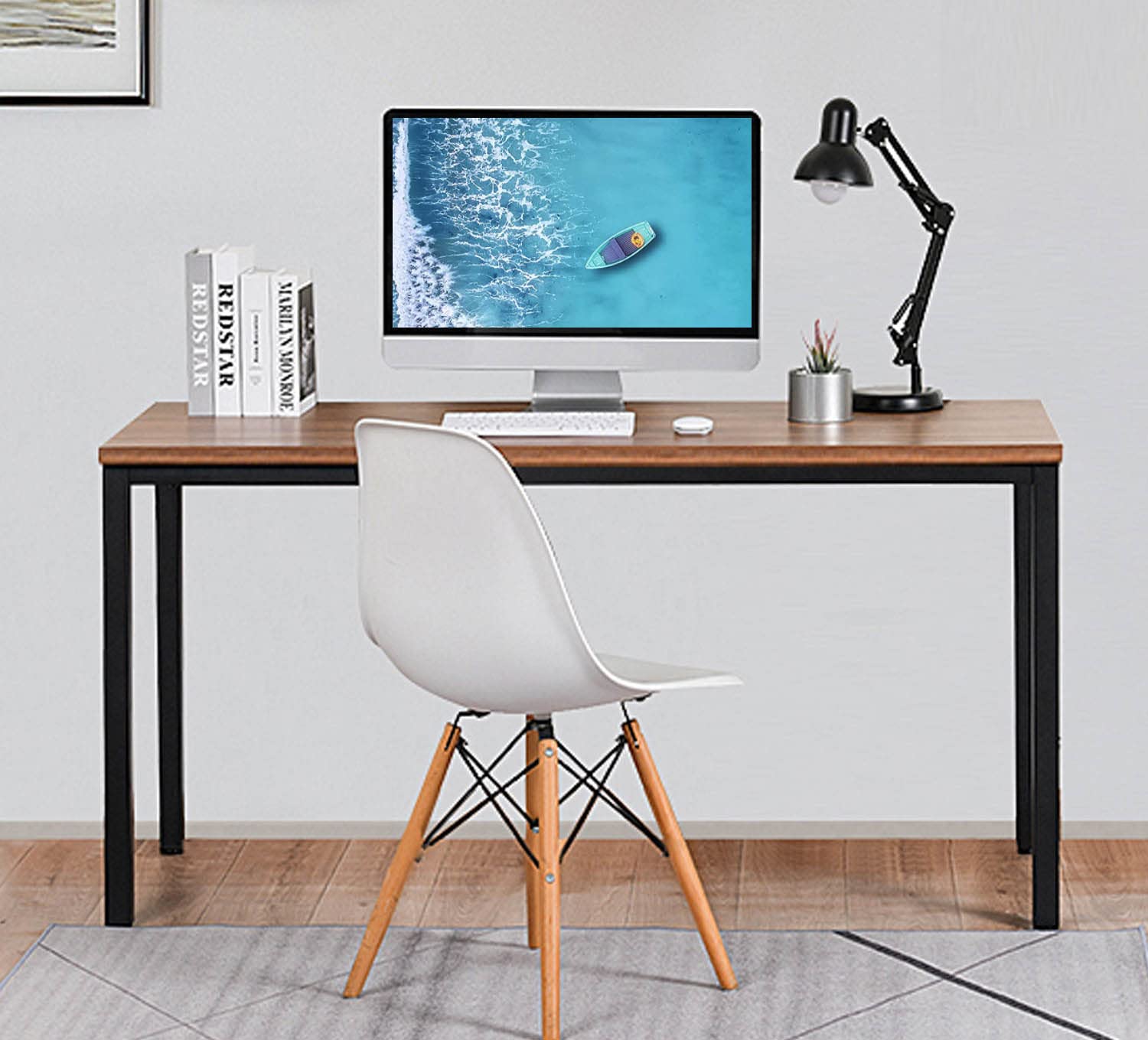 Bast Board 30x59 Inches - Brown Minimalist Desk for Home Office or Gaming