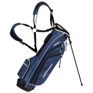 prosimmon golf drk 7" lightweight golf stand bag with dual straps blue/white