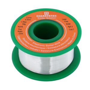 ultra-thin solder wire 0.01in (0.3mm) rosin core flux 2.5, lead free solder wire sn99 ag0.3 cu0.7 flow 50g electronics soldering electric solder