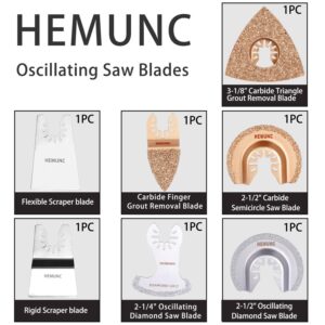 HEMUNC 64PC Oscillating Tool Blades, Oscillating Multitool Saw Blades Accessories Kit