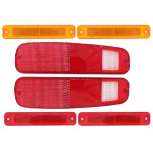 NewYall Left Right Tail Light Lens Only Taillamp Housing and Side Marker Light Fender for Ford F150 F250 E150 Econoline Bronco