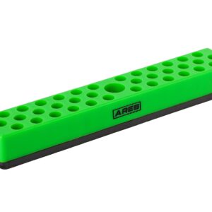 ARES 60013 - Green 37 Hole Hex Bit Organizer with Strong Magnetic Base - Keep Your Favorite Specialty, Drill, Tamper & Quick Change Bits Conveniently Organized and Accessible