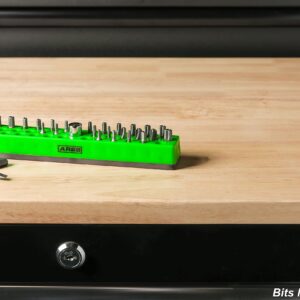 ARES 60013 - Green 37 Hole Hex Bit Organizer with Strong Magnetic Base - Keep Your Favorite Specialty, Drill, Tamper & Quick Change Bits Conveniently Organized and Accessible