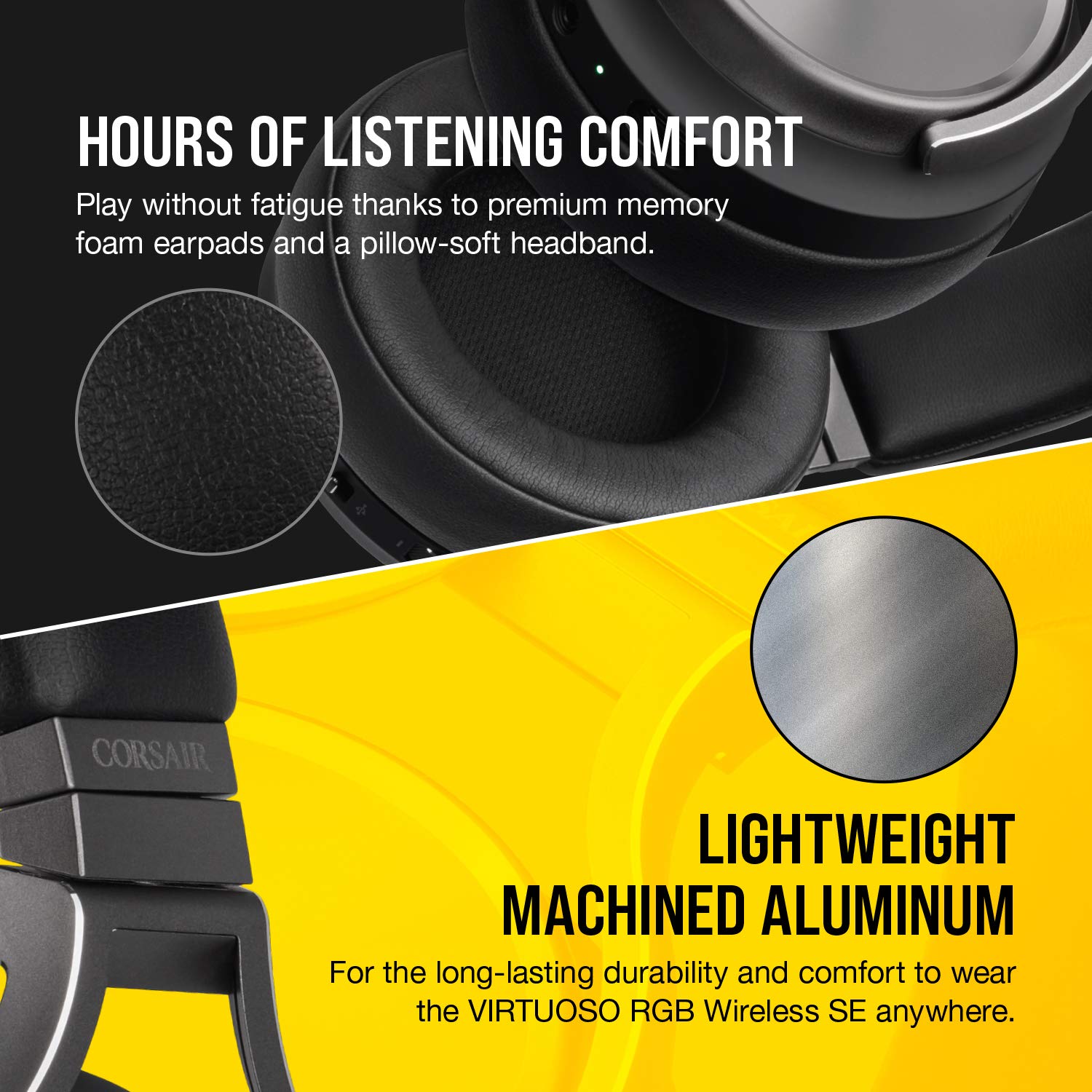 Corsair Virtuoso RGB Wireless SE Gaming Headset - High-Fidelity 7.1 Surround Sound with Broadcast Quality Microphone - Memory Foam Earcups - 20 Hour Battery Life Works w/ PC, MacOS, PS5 - Gunmetal