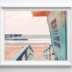 Venice Beach Photography Photographic Prints, Set of 4, Unframed, Lifeguard Stand, Downtown, Aerial Art Decor Poster Sign, 8x10