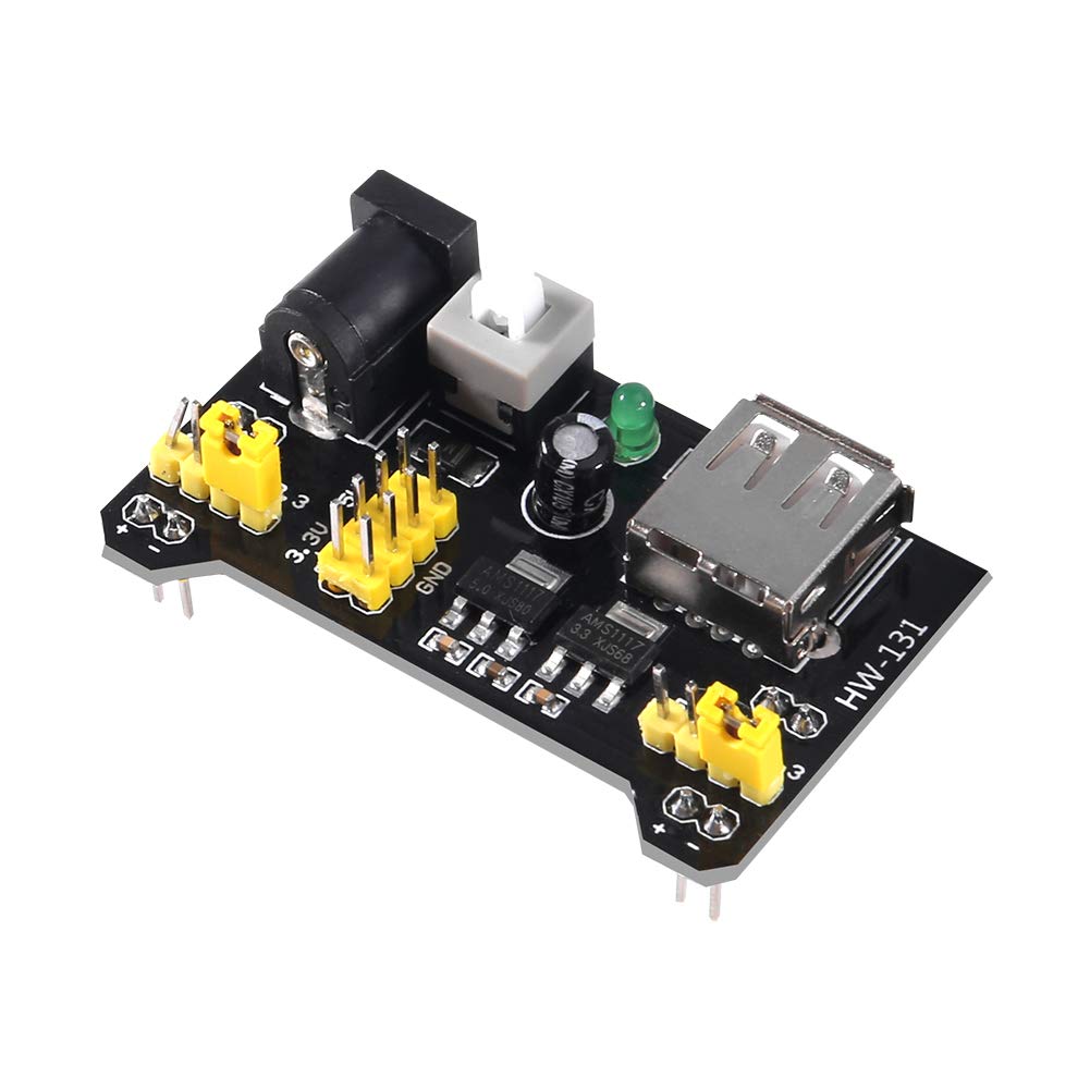 Aoicrie 10PCS 3.3V 5V Power Supply Module for MB102 102 Prototype Breadboard DC 6.5-12V or USB Power Supply Module