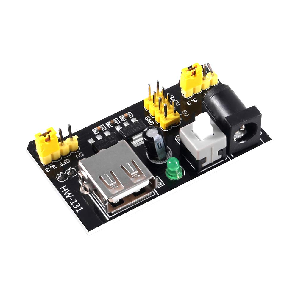 Aoicrie 10PCS 3.3V 5V Power Supply Module for MB102 102 Prototype Breadboard DC 6.5-12V or USB Power Supply Module