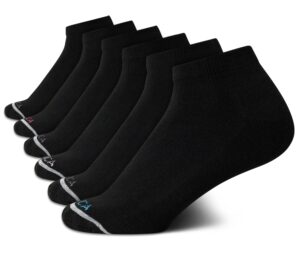 nautica women's comfort cushioned quarter cut moisture control athletic socks (6 pack), size 4-10, black