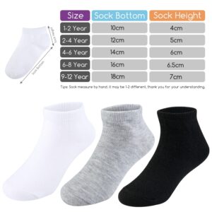 BOOPH Kids Socks for Boys Girls Low Cut Athletic Ankle Socks 6-8 Years Multi01