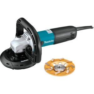 makita pc5010cx1 5" sjs™ii compact concrete planer with dust extraction shroud and diamond cup wheel