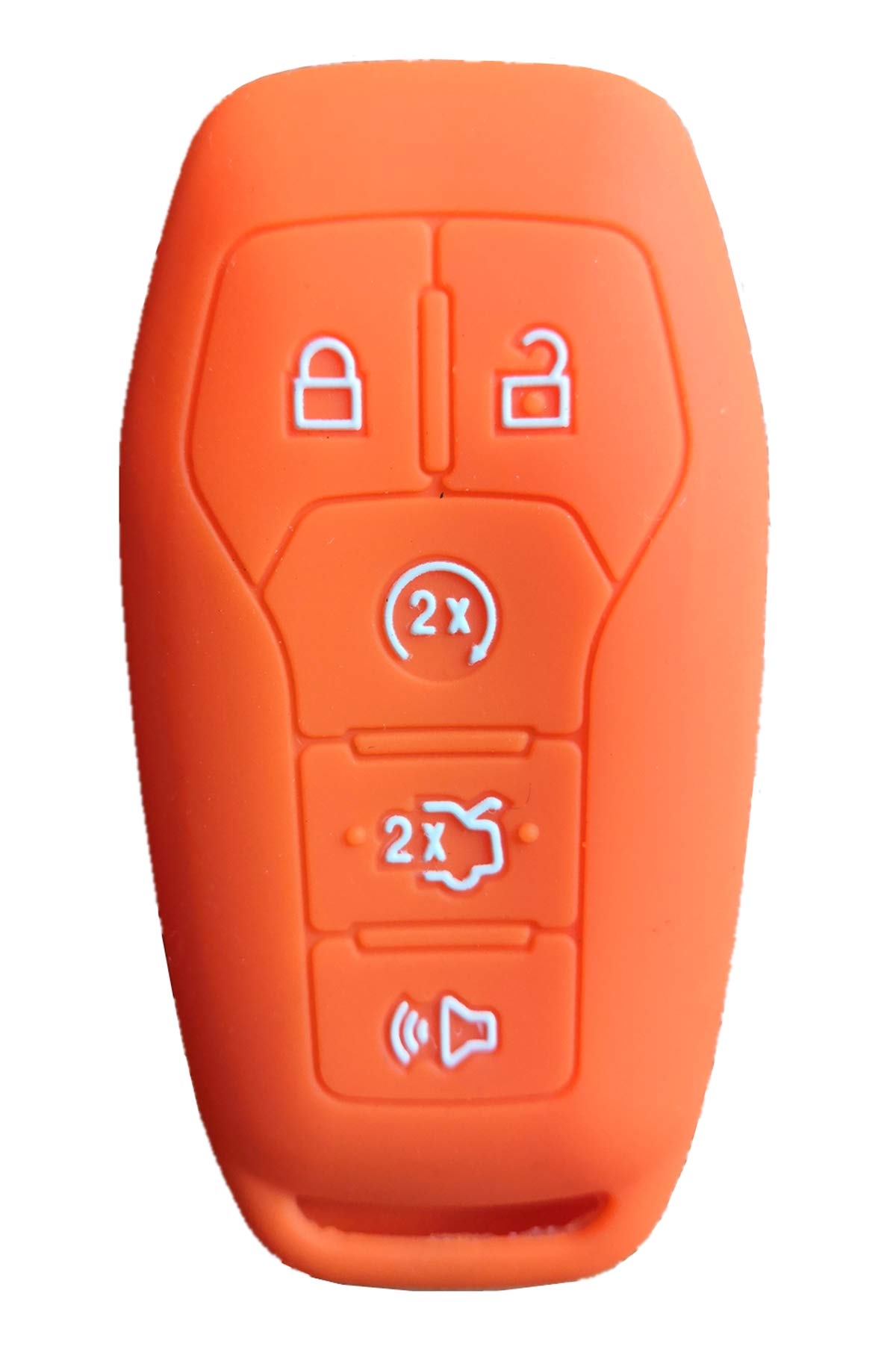 Ford Mustang Key Fob Cover: Silicone Car Remote Case Fit for Ford Mustang Fusion Exploer Edge F150 Lincoln MKZ MKX MKC | Orange Rpkey Key Fob Shell Protector