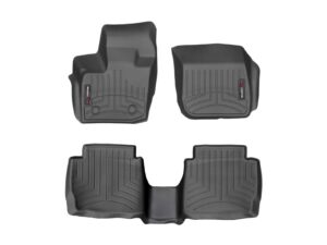 weathertech custom fit floorliners for fusion, mkz - 1st & 2nd row (449611-444832), black