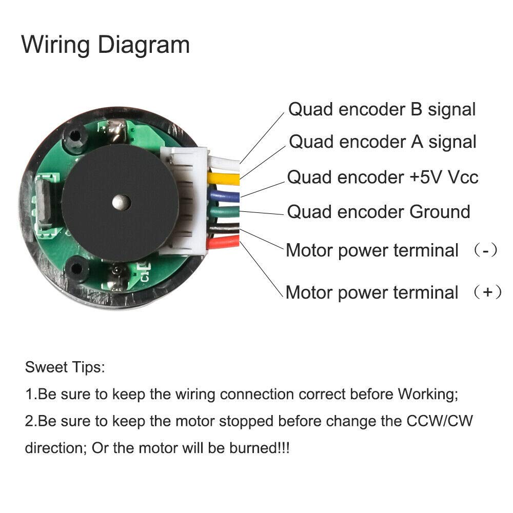 Bemonoc 25GA370 32GZ370 DC Gear Motor Hall Encoder DC 2.5V~24V 12 PPR Dual Quadrature Outputs Metal Encoder