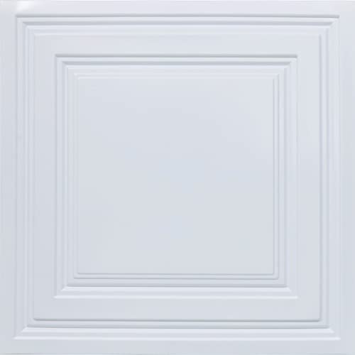 From Plain To Beautiful In Hours 232 Economy PVC Lay-in Ceiling Tile 2 ft. x 2 ft., White, 10 Pack