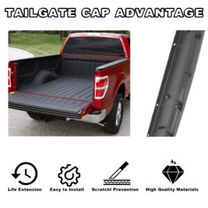 PIT66 Tailgate Cover Cap Compatible with Nissan Titan Pickup 2004-2012 Replaces 934867S200, 93486-7S200 Top Protector Trim Molding