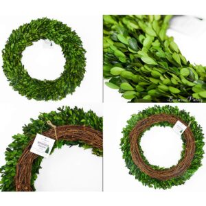 Boxwood Wreath X-Larger 22 inch Preserved Nature Boxwood Wreath Home Decor Stay Fresh for Years for Door Wall Window Party Décor Spring Summer Fresh Green Wreath