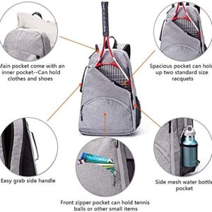 QCWN 2 Raquet Tennis Bag,Tennis Bags For Men Women,Tennis Backpack,Durable Tennis Bookbag,Tennis Pickleball Bag,Tennis Bag Waterproof,Raquet Carrier for Balls, Pickleball Paddles, Badminton Rackets