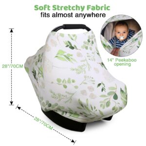 Nursing Cover Breastfeeding Scarf, Car Seat Covers for Babies Infant Carseat Canopy, Stretchy Soft Breathable Multi-Use Cover Ups for Stroller High Chair Shopping Cart, Baby Essentials for Summer
