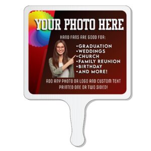 VictoryStore Custom Photo Church Fans - Hand Held Fans - Full Color Print - Waterproof Fans, 8x10.5 Inches, One Sided (108)