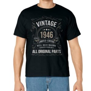 Vintage 77 T Shirt Birthday 1946 Birthday Older Car Lover T-Shirt