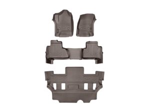 weathertech custom fit floorliners for yukon, tahoe - full set (47607-1-2-7), cocoa