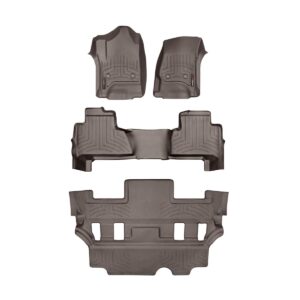 WeatherTech Custom Fit FloorLiners for Yukon, Tahoe - Full Set (47607-1-2-7), Cocoa