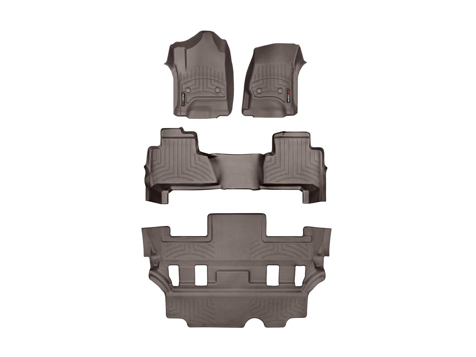 WeatherTech Custom Fit FloorLiners for Yukon, Tahoe - Full Set (47607-1-2-7), Cocoa