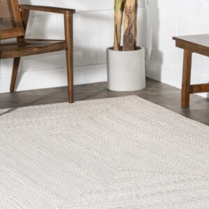 nuLOOM Rowan Braided Texture Indoor/Outdoor Area Rug, 7' 6" x 9' 6" Oval, Ivory