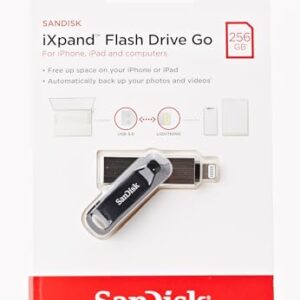 SanDisk 256GB iXpand Flash Drive Go for iPhone and iPad - SDIX60N-256G-GN6NE, Black