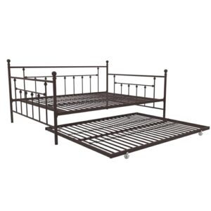dhp manila metal daybed and trundle, queen, bronze