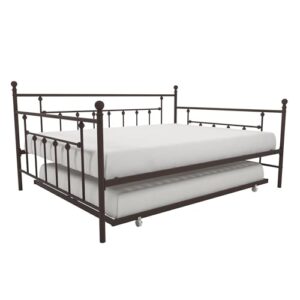 DHP Manila Metal Daybed and Trundle, Queen, Bronze