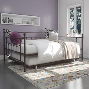 DHP Manila Metal Daybed and Trundle, Queen, Bronze