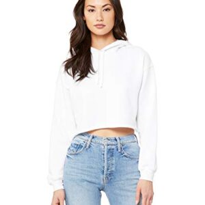 Bella + Canvas Ladies' Cropped Fleece Hoodie S WHITE