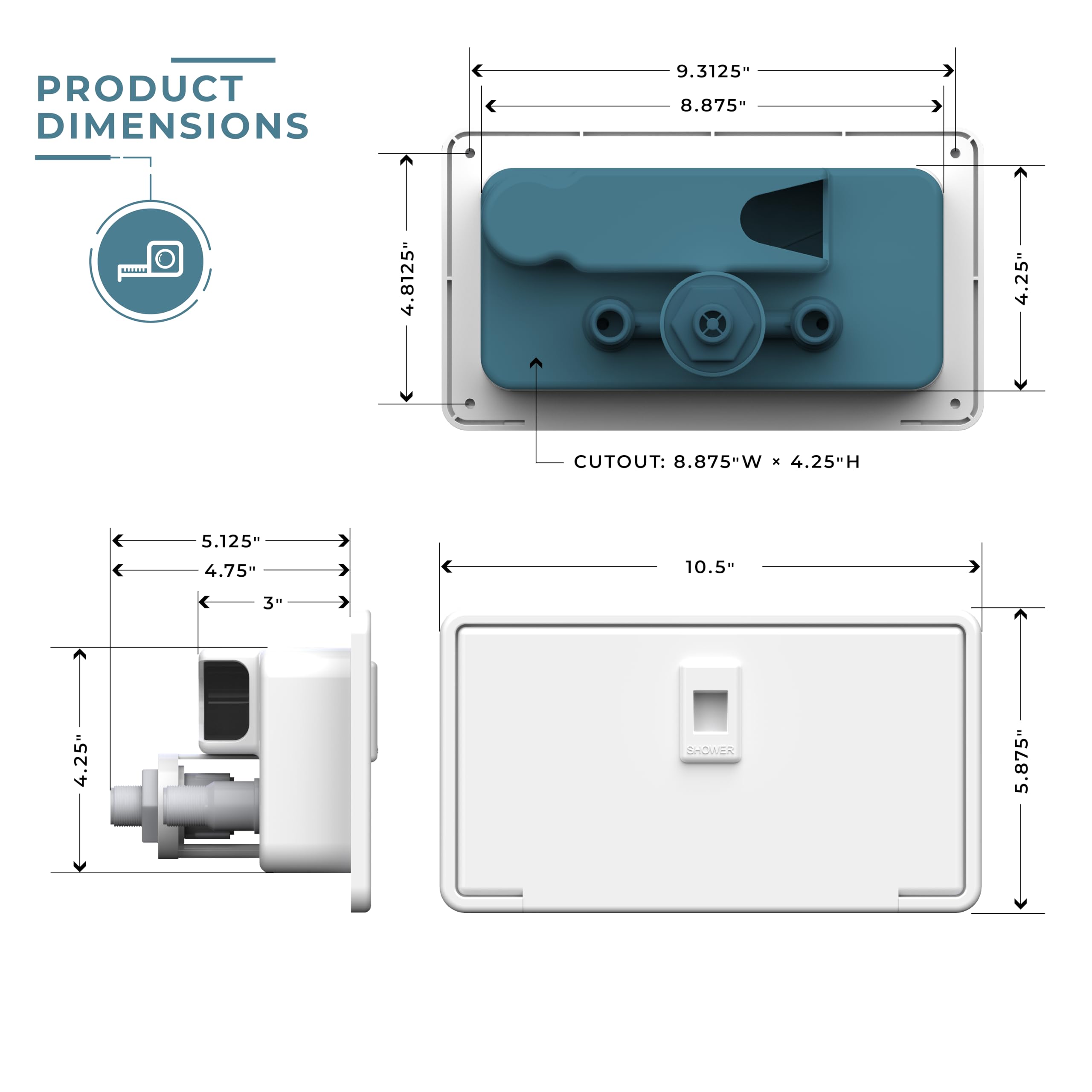 Manufacturers' Select ITC Fontana RV Exterior Shower Box Kit Faucet with Shower Head (White with Latching Door) (B07VQCH6HC)