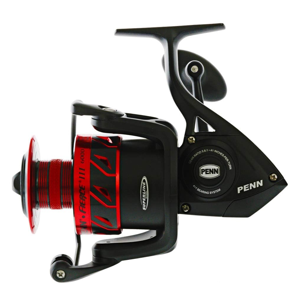 Penn FRCIII6000 Fierce III 6000 Spin Reel RH/LH Front Drag, 5 Brg