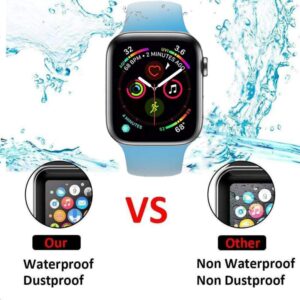 SNSIR Screen Protector 44mm for Apple watch Series 6/SE Series 5/4 [2 Pack] [Tempered Glass] Full Coverage Protective Foil 9H 2.5D (Black 44mm)